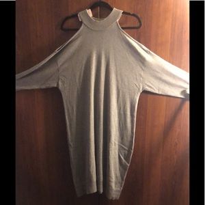 Gray long sleeve sweater dress